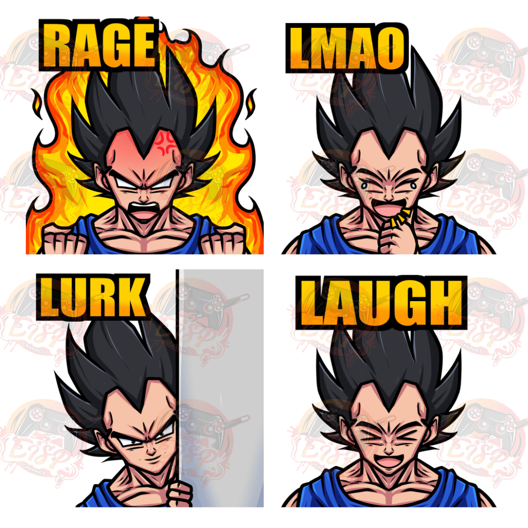 Vegeta Emotes – Pack of 4