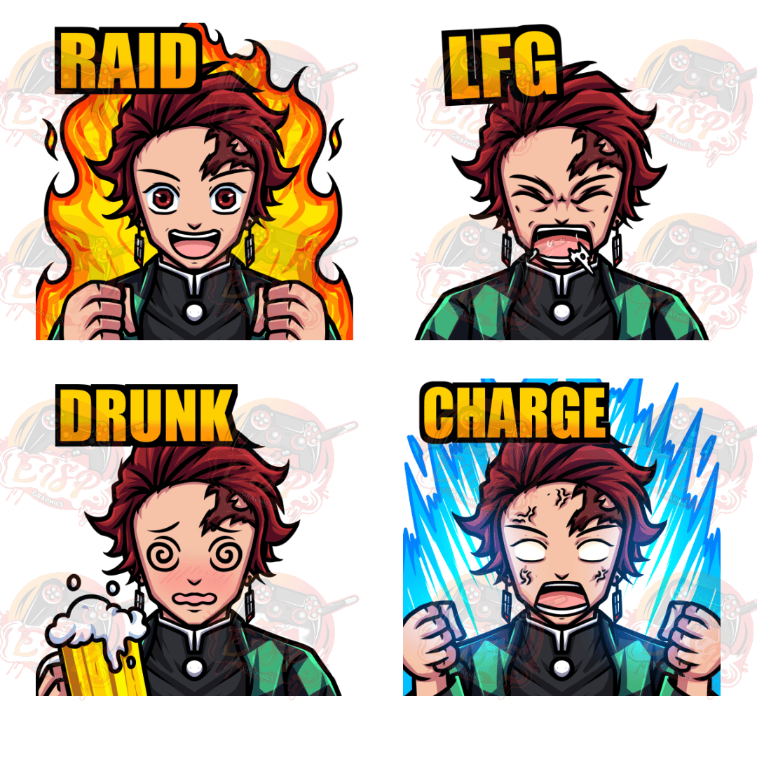 Tanjiro Emotes – Pack of 4