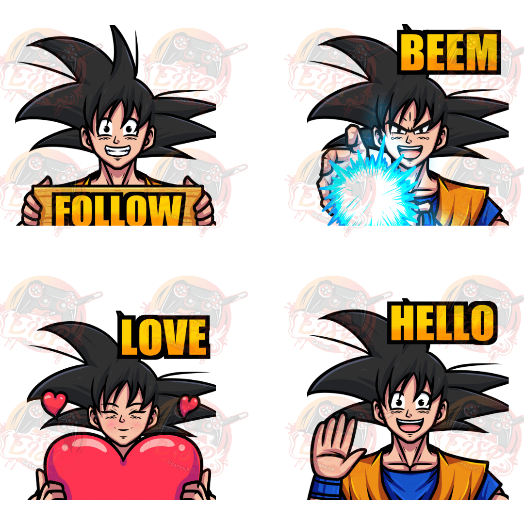 Goku Emotes – Pack of 4